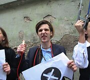 &bdquo;No theatre&ldquo;  ir Vido Bareikio protestas prie&scaron; vieną i&scaron; svarbiausių teatro festivalio &bdquo;Sirenos&ldquo; svečių