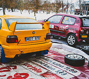 &bdquo;7bet Winter Rally Auk&scaron;taitija&ldquo; techninė zona prie&scaron; startą