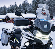 &bdquo;Baltic to Arctic 2&ldquo;: prie Nordkapo motociklu artėjantį K. Mieliauską užklupo vėjas