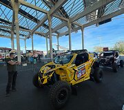 Emilijos Gelažninkienės (&bdquo;Rentway Dakar team&ldquo;) motobagis Barselonos uoste 