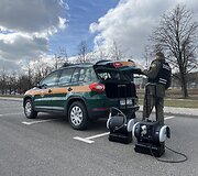 Parodomoji automobilių tar&scaron;os tikrinimo akcija Vilniuje