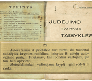 8. Tarpukario Lietuvos automobilių krypties rodikliai. Puslapiai i&scaron; 1935 m. Vie&scaron;aisiais keliais judėjimo taisyklių