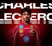 &bdquo;Ferrari&ldquo; F1 komandos automobilis pilotas Ch. Leclercas