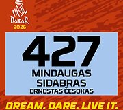 Mindaugo Sidabro ir Ernesto Česoko starto numeris Dakare 2026 m.
