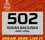 Roko Baciu&scaron;kos starto numeris Dakare 2026 m.
