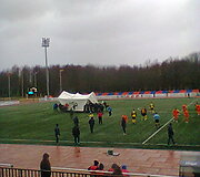 Gargžduose vėtra per futbolo varžybas nupūtė palapinę