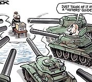 Neteisėtas referendumas dėl Krymo: pasaulio karikatūristai juokiasi