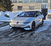 Arktinis elektromobilio Volkswagen ID.7 testas