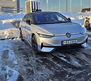Arktinis elektromobilio Volkswagen ID.7 testas