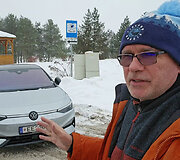 Arktinis elektromobilio Volkswagen ID.7 testas