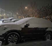 Apsnigti automobiliai Vilniuje
