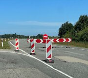 Spūstys prie Palangos dėl kelio remonto