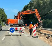 Spūstys prie Palangos dėl kelio remonto