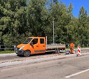 Spūstys prie Palangos dėl kelio remonto
