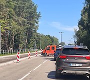 Spūstys prie Palangos dėl kelio remonto
