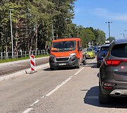 Spūstys prie Palangos dėl kelio remonto