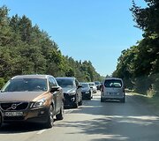 Spūstys prie Palangos dėl kelio remonto