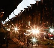 Meno projektas &bdquo;Lichtgrenze 2014&ldquo; (&bdquo;&Scaron;viesos siena 2014&ldquo;): Berlyną nu&scaron;vietė 8000 baltų &scaron;viestuvų