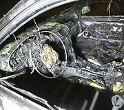 Prie Gargždų sudegė BMW 530