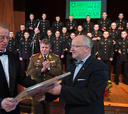 Lietuvos karo akademijos ramovėje vyko akademijos vyrų choro &bdquo;Kariūnas&ldquo; jubiliejinis koncertas  2015 m. balandžio 16 d. 