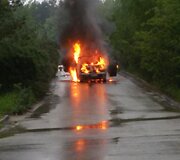 Vilniuje sudegė &bdquo;Ford Transit&ldquo; 2015 m. gegužės 27 d. 