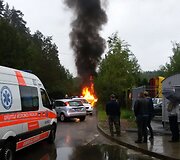 Vilniuje sudegė &bdquo;Ford Transit&ldquo; 2015 m. gegužės 27 d. 