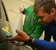 Kovo 11-ąją vilniečius stebino prabangus &bdquo;Mercedes&ldquo; su Vyčiu