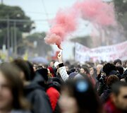 Studentų protestas Romoje