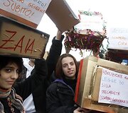 Studentų protestas Romoje