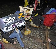 Žaliųjų protestas Vokietijoje prie&scaron; branduolinių atliekų gabenimą