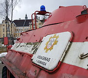 Sena ugniagesių technika Ch.Frenkelio vilos kieme