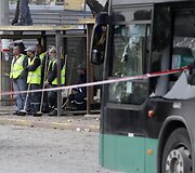 Sprogimas Jeruzalės autobusų stotelėje