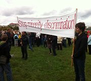 Lenkų protesto mitingas prie Lietuvos respublikos Seimo