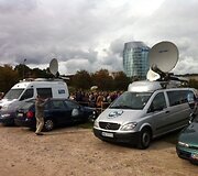 Lenkų protesto mitingas prie Lietuvos respublikos Seimo