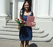 Justė Petrulytė diplomo įteikimo dieną