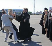 &bdquo;Femen&ldquo; aktyvistės nepraleido progos surengti i&scaron;puolį prie&scaron; patriarchą Kirilą.
