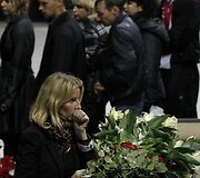 Latvių ledo ritulininko Karlio Skrastinio karstas