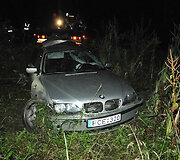 BMW priekis avarijos vietoje