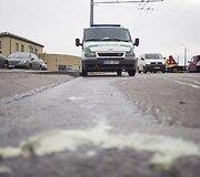 Įvykio vietoje Vilniuje, &Scaron;vitrigailos g.