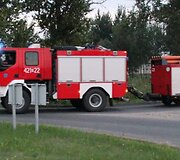Lenkijos ugniagesiai važiuoja pro Ukmergę