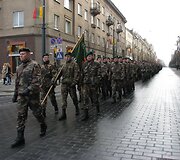 Kovo 11-ąją eitynėmis Lietuvos &scaron;aulių sąjungos nariai pagerbė Lietuvos nepriklausomybę. (2009-03-11)