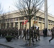 Kovo 11-ąją eitynėmis Lietuvos &scaron;aulių sąjungos nariai pagerbė Lietuvos nepriklausomybę. (2009-03-11)
