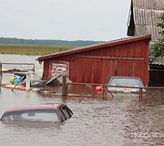  Kėdainių rajone siautėjęs lietus užtvindė namus Siponių kaime. 