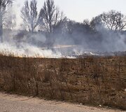 Vilniaus pakra&scaron;tyje, už Justini&scaron;kių mikrorajono, i&scaron;degė kelių &scaron;imtų kvadratinių metrų pernyk&scaron;tės žolės plotas.