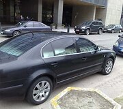 Dar viena pažeidėjo &Scaron;koda įmantriai tamsintais langais.