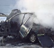 Užsidegęs A klasės &bdquo;Mercedes&ldquo;