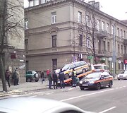 Per avariją Vilniuje sužalota taksi keleivė.