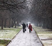 &Scaron;e&scaron;tadienį sostinėje pasnigo