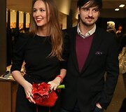 Vytautas Rum&scaron;as jaunesnysis su mylimąja Eva Saikovska