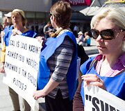 Antakalnio ligoninės medikų piketas prie Vilniaus savivaldybės